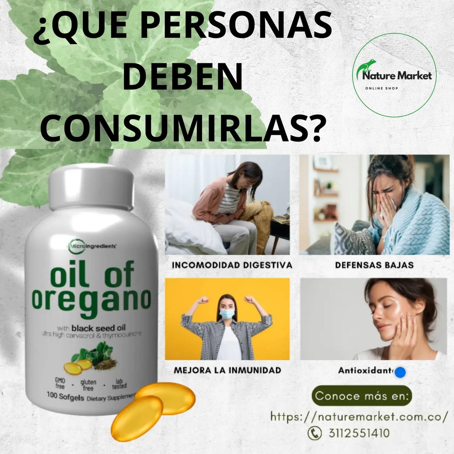 Cápsulas Naturales de Orégano