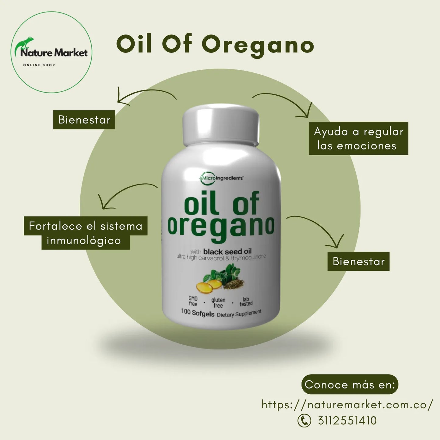 Cápsulas Naturales de Orégano